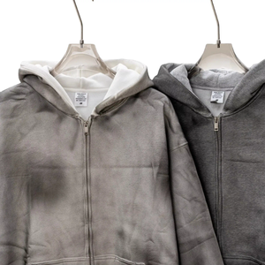 Sudadera con capucha de lana de peso pesado para hombre con logotipo personalizado al por mayor 2025 - Product Image 4