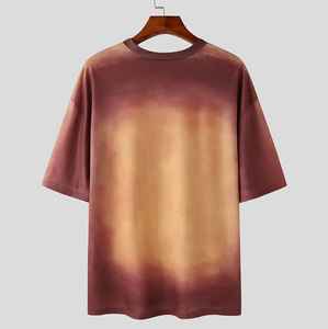 เสื้อยืดแขนสั้นวินเทจผ้าฝ้ายออร์แกนิค 100% สำหรับผู้ชายและผู้หญิง เนื้อผ้าถักน้ำหนักเบา สวมใส่สบาย ทรงหลวม ล้างสีแบบแอซิด ระบายอากาศได้ดี - Product Image 5