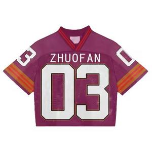 Camiseta de sublimación de malla personalizable OEM de calidad superior, camisetas de fútbol americano, camiseta para hombre, camiseta de fútbol cuadrada - Product Image 2