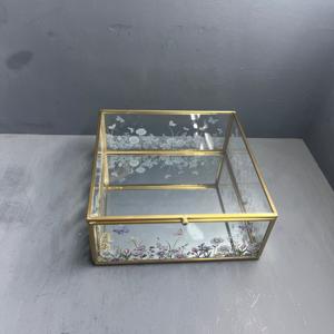 Boîte à bijoux, boîte de rangement, organisateur, boîte à bijoux décorative imprimée avec finition en laiton - Product Image 4