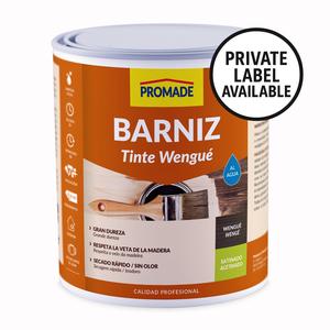 Vernis pour bois d'intérieur personnalisable, à base d'eau, finition satinée, couleur wengé, faible teneur en COV, sans solvant, 750 ml. - Product Image 2