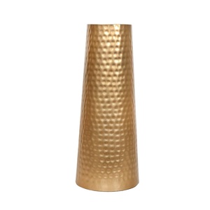 Florero de diseño personalizado de alta venta para centros de mesa de boda jarrones de flores de Metal maceta de acabado antiguo de latón - Product Image 6