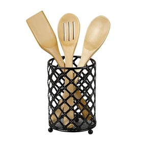 Ustensiles de cuisine de luxe design les plus vendus dessus de table porte-couverts en osier noir mat décor à la maison - Product Image 4