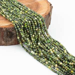 Cuentas de piedras preciosas redondas microfacetadas de ópalo verde genuino, cuentas de piedra de ópalo Natural de 3mm para joyería, pulseras, fabricación de collares a granel - Product Image 3