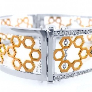 Bracelet vintage vintage en diamant Bracelet en argent sterling 925 Bracelet en or 18 carats pour femmes Bijoux de mode en or pour cadeaux Fêtes - Product Image 4