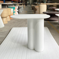 Table à manger ovale moderne en fibro-ciment blanc, fabriquée à la main au Vietnam, pour la cuisine et l'hôtellerie, mobilier de salle à manger extérieur