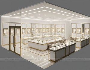 ตู้โชว์เครื่องประดับพร้อมไฟ LED และชั้นวางสำหรับร้านขายเครื่องประดับ ออกแบบสำหรับร้านเครื่องประดับทรงสี่เหลี่ยม - Product Image 2