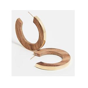 Pendientes de madera natural de forma irregular Pendientes hechos a mano Joyería de acero inoxidable Fábrica Venta al por mayor Superventas - Product Image 1