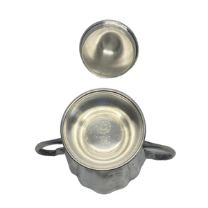 Juego de crema y azucarero de acero inoxidable de lujo con jarra de leche Diseño minimalista moderno Utensilios de cocina con acabado plateado - Product Image 5