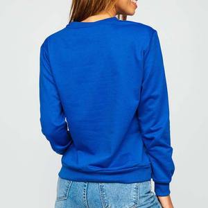 Sweat-shirts à capuche bleu d'hiver OEM pour femmes, manches longues, design personnalisé avec broderie 3D pour la vente en gros - Product Image 2