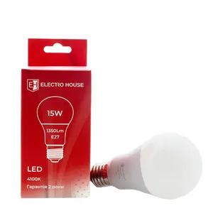 Bombilla LED A65 de 15W, iluminación interior de ahorro de energía, Base E27, fuente de luz SMD, luz blanca fría alimentada por CA para uso residencial