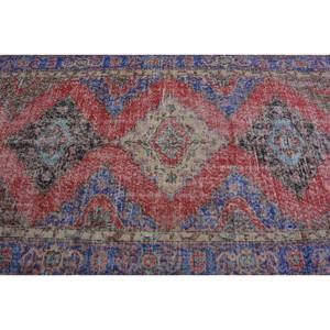 พรมสไตล์วินเทจของตุรกีการออกแบบงานปะต่อสีแดงสีน้ำเงินวัสดุขนสัตว์4.8 x 11.7ft พร้อมแผ่นยางรองสำหรับห้องนอนห้องโถง - Product Image 5