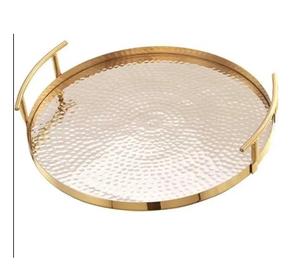 Plateau décoratif argenté finition miroir en acier inoxydable - Product Image 4