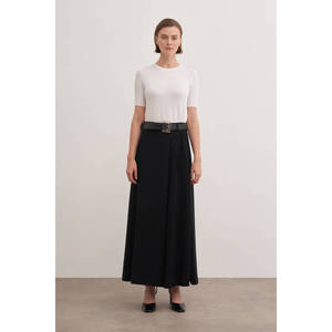 Jupe vintage noire à volants avec ceinture et ourlet à volants - Product Image 5