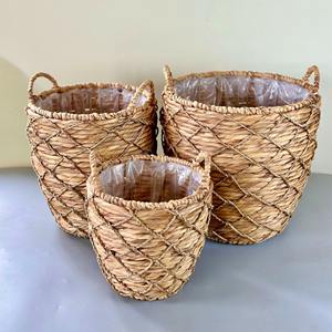 Meilleures ventes de paniers porte-plantes en jacinthe d'eau, paniers tressés pour plantes, pots de fleurs - Product Image 2