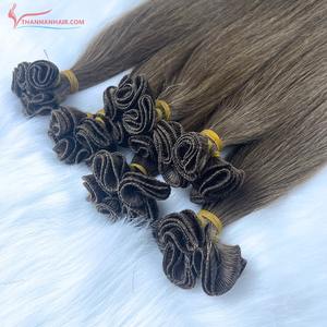 Extensiones de cabello virgen humano recto crudo vietnamita de alta calidad Extremo grueso Trama atada a mano Cabello doble dibujado - Product Image 3