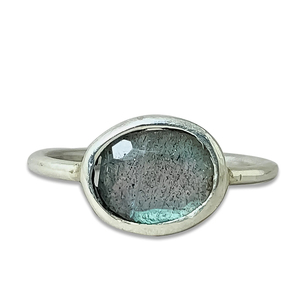 Nouveauté 925 bijoux fins en argent Sterling massif de haute qualité mignon Vintage ovale Labradorite bague en pierres précieuses fête de mariage - Product Image 1