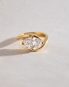 8x10mm Oval Cut Moissanite Engagement <b>Ring</b> | Twisted Gold Solitaire | Silver Gold Wedding Bridal Jewelry OEM - Product Image 1