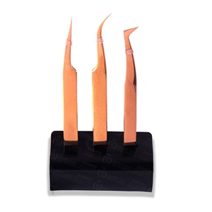 Ensemble de pinces à épiler de qualité supérieure pour les artistes en extensions de cils, support en acrylique transparent pour outils à cils et présentoir à pinces à épiler multi-emplacements - Product Image 4