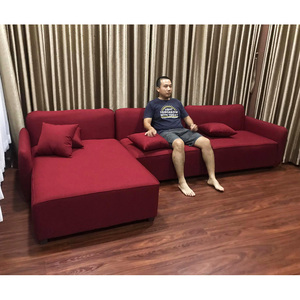 Red L-Shaped 300x80x90cm Three-Seater Corner <b>Sofa</b> SFL68019 Home Furniture <b>for</b> Living Rooms Apartments <b>Sponge</b> Filling Material - Product Image 4