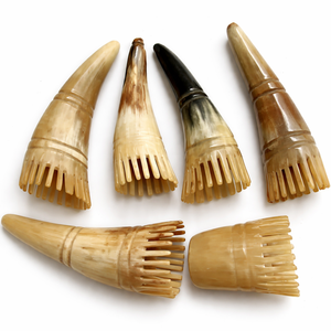 Handcrafted Eco-Friendly Buffalo Horn Hair Washing Comb for <b>Scalp</b> Massage Shampoo Use Anti-Static Traditional Hair <b>Care</b> Tool - Product Image 1