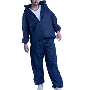 Vente en gros sur mesure Survêtement coupe-vent en nylon et polyester pour homme Survêtement surdimensionné de couleur marine unie avec logo personnalisé pour homme - Product Image 4