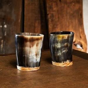 Verre en corne naturelle sculpté et fabriqué à la main de qualité supérieure personnalisé pour la bière et l'eau pour la maison restaurant hôtel de l'Inde - Product Image 1