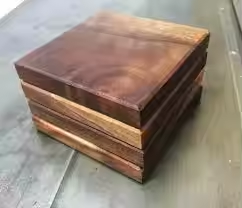 Crescent Crafts 4 pièces sous-verres ronds en bois de style classique meilleur porte-verre à boisson avec finition polie brillante taille personnalisable - Product Image 5