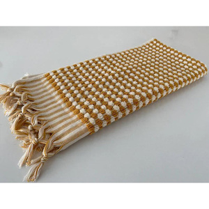 Qualité supérieure 100% coton tissé doux pompon rayé serviette de bain 50x100 séchage rapide 250gr multi-usages fabriqué en Turquie - Product Image 1