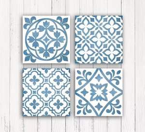 ที่รองแก้วเซรามิกสำหรับเครื่องดื่มที่รองแก้วแฟชั่นสไตล์ย้อนยุคทรงสี่เหลี่ยม - Product Image 1