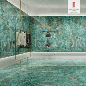 Carreaux de sol modernes antidérapants verts de grande taille 1600x3200mm en porcelaine polie et émaillée pour comptoir de cuisine, mur intérieur, villa, hôtel - Product Image 2