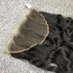 Vente en gros Perruque frontale en dentelle vague naturelle couleur naturelle 13x6 Extensions de cheveux humains non traités d'usine - Product Image 5