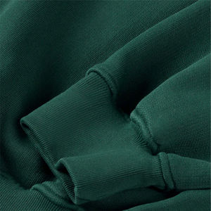 Unisex Dark Green 100% Cotton Fleece Sweatshirt Custom Oversized Pullover Crewneck Patchwork Streetwear Casual Eco-Friendly Warm - Product Image 2