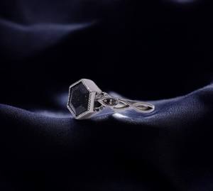 Blue Sandstone 925 Sterling Silver Hexagon Cut <b>Ring</b> <b>Unique</b> Women's Wedding <b>Engagement</b> Jewelry Fine <b>Rings</b> - Product Image 3