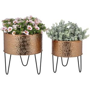 Llamativa maceta de metal con construcción de alta calidad, ideal para vegetación interior y exterior y exhibición moderna para el hogar - Product Image 1