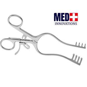 Self Retaining NORFOLK NORWICH Wound Retractor 220 mm 8.34" 4x5 Prongs Blunt With <b>Ratchet</b> Orthopedic Surgical - Product Image 1