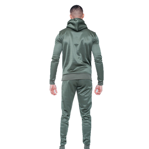 Trajes de chándal de entrenamiento de invierno de dos piezas personalizados para hombre, ropa de correr de poliéster, chándal de lana de invierno sólido con logotipo impreso - Product Image 2