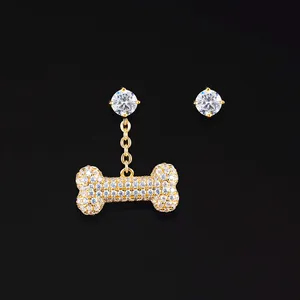 Boucles d'oreilles créoles de luxe écologiques en argent sterling 925 véritable avec diamants de laboratoire, vente en gros, cadeau - Product Image 1