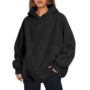 2025 nueva llegada Streetwear Tech Fleece Oversize Hoodie mujeres Drop Shoulder Pullover Plain No String Hoodie - Product Image 5