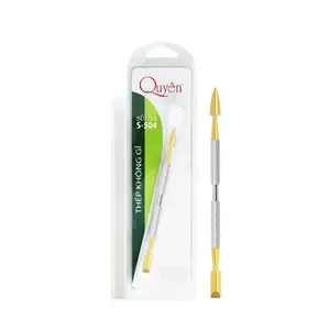 Quyen Beauty S-504 Empurrador de cutícula em aço inoxidável para unhas, ferramentas plásticas profissionais fáceis de usar, com serviço OEM