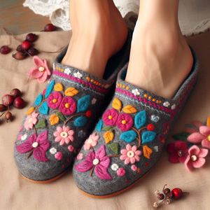 Wide Range Designs Winter Warm Foot Wear <b>Slippers</b> Best for Living Space Wears Outside Indoor Felt Shoe or <b>Slippers</b> - Product Image 5