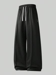 Pantalons unisexes en coton de style baggy, coupe ample, décontractés, streetwear, tissu doux et respirant, fournisseur en gros, OEM, fabrication sur mesure - Product Image 4