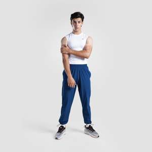 Resonance Men's Trousers in Teal 100% Cotton Lightweight Straight Pattern Decorated with Zippers Dark Wash XL Size - Product Image 4