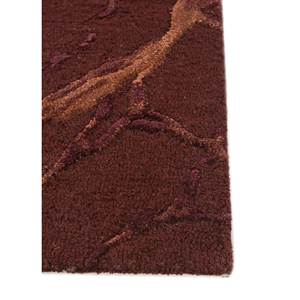 พรมขนสัตว์และวิสโคสทอมือลายเรขาคณิตสีแดงและสีส้มสำหรับใช้ในบ้าน-TNQ-4390 - Product Image 4