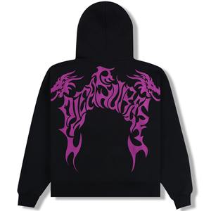 Sweat à capuche zippé vintage de haute qualité pour homme, style ninja, streetwear, en molleton de coton, personnalisable - Product Image 6