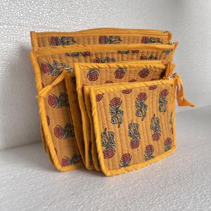 Manteles Individuales de Algodón Estampados con Bloques Acolchados Reversibles con Diseño Extraíble para Decoración del Hogar en Diwali y Cafeterías - Product Image 4