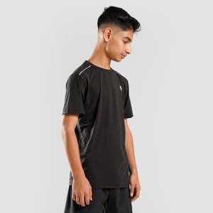 เสื้อยืดแขนสั้นลำลองสไตล์สตรีทแฟชั่นสำหรับวัยรุ่นชาย ทรงโมเดิร์น สีดำ ผลิตจากผ้าโพลีเอสเตอร์/สแปนเด็กซ์ เนื้อผ้าหนา ระบายอากาศได้ดี ทรงหลวม - Product Image 5