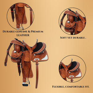 Selles de cheval Western faites à la main de haute qualité selle Western en cuir pur de l'exportateur indien à un prix abordable - Product Image 4