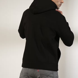 Sudadera con Capucha para Hombre, 100% Algodón Negro Sólido, Logotipo Personalizado con Impresión DTF, Peso Pesado 500GSM, Cómoda para Invierno, Venta al Por Mayor - Product Image 4