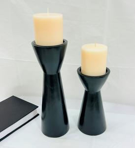 Bougeoir de pilier de ferme ensemble de 2 chandeliers décoratifs en bois centres de table pour cheminée café Bar Table à manger - Product Image 3